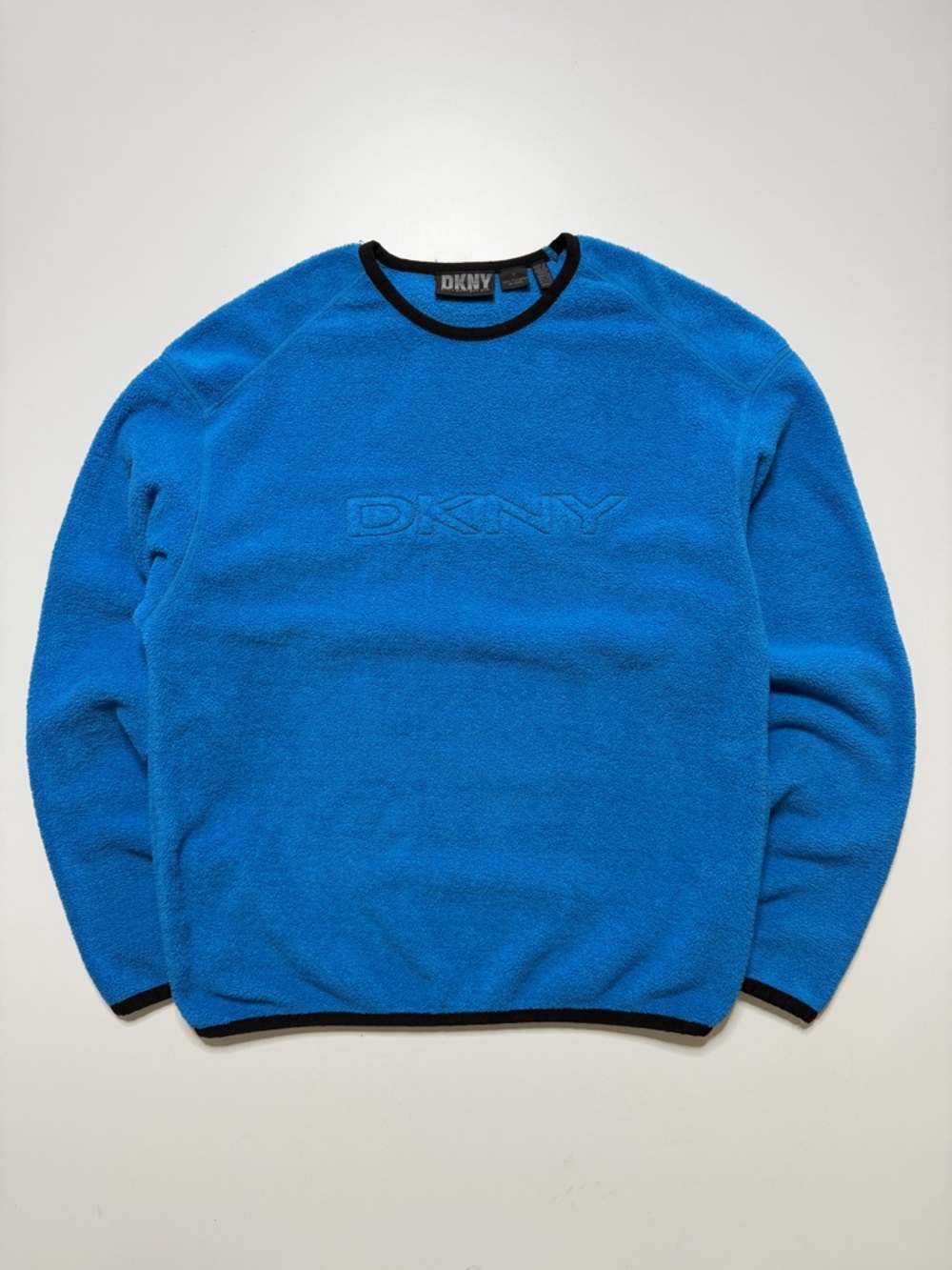 Vintage DKNY Fleece Pullover Crewneck Sweatshirt Mens Small Blue